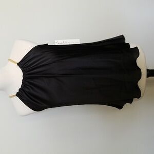 Nicole Miller Satin & Gold Chain Top/Cami